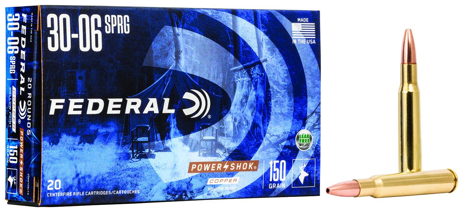 Federal Power-Shok 30-06 Springfield 150 Gr Copper Hollow Point 20 ...