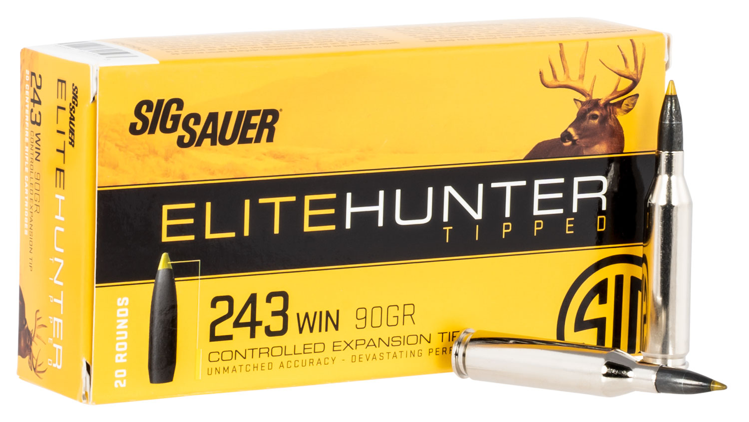 Sig Sauer E243TH220 Elite Hunter Tipped 243 Win 90 Gr 3115 fps ...