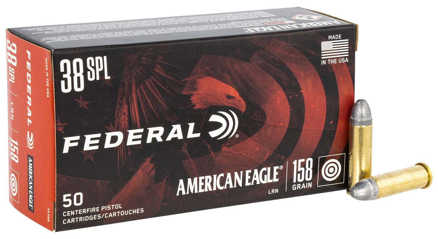 Federal AE38B American Eagle 38 Special 158 Gr 770 fps Lead Round Nose ...