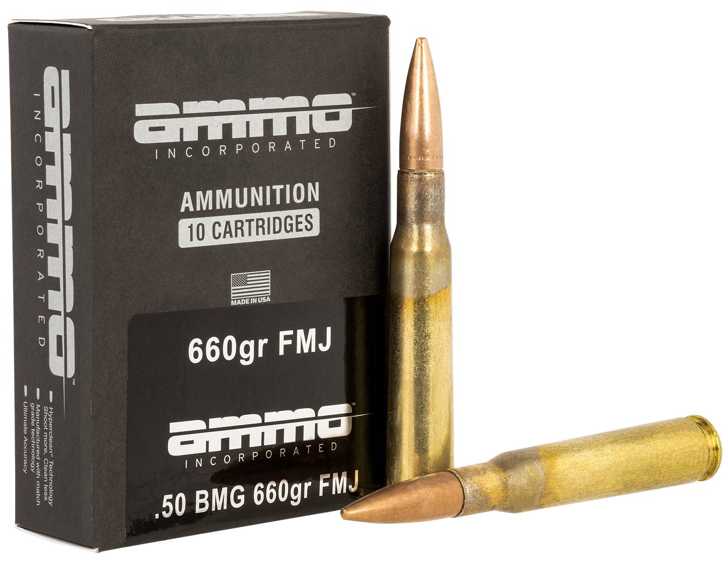 Ammo Inc Signature 50 BMG 660 Gr Full Metal Jacket 10 Rounds Per Box ...