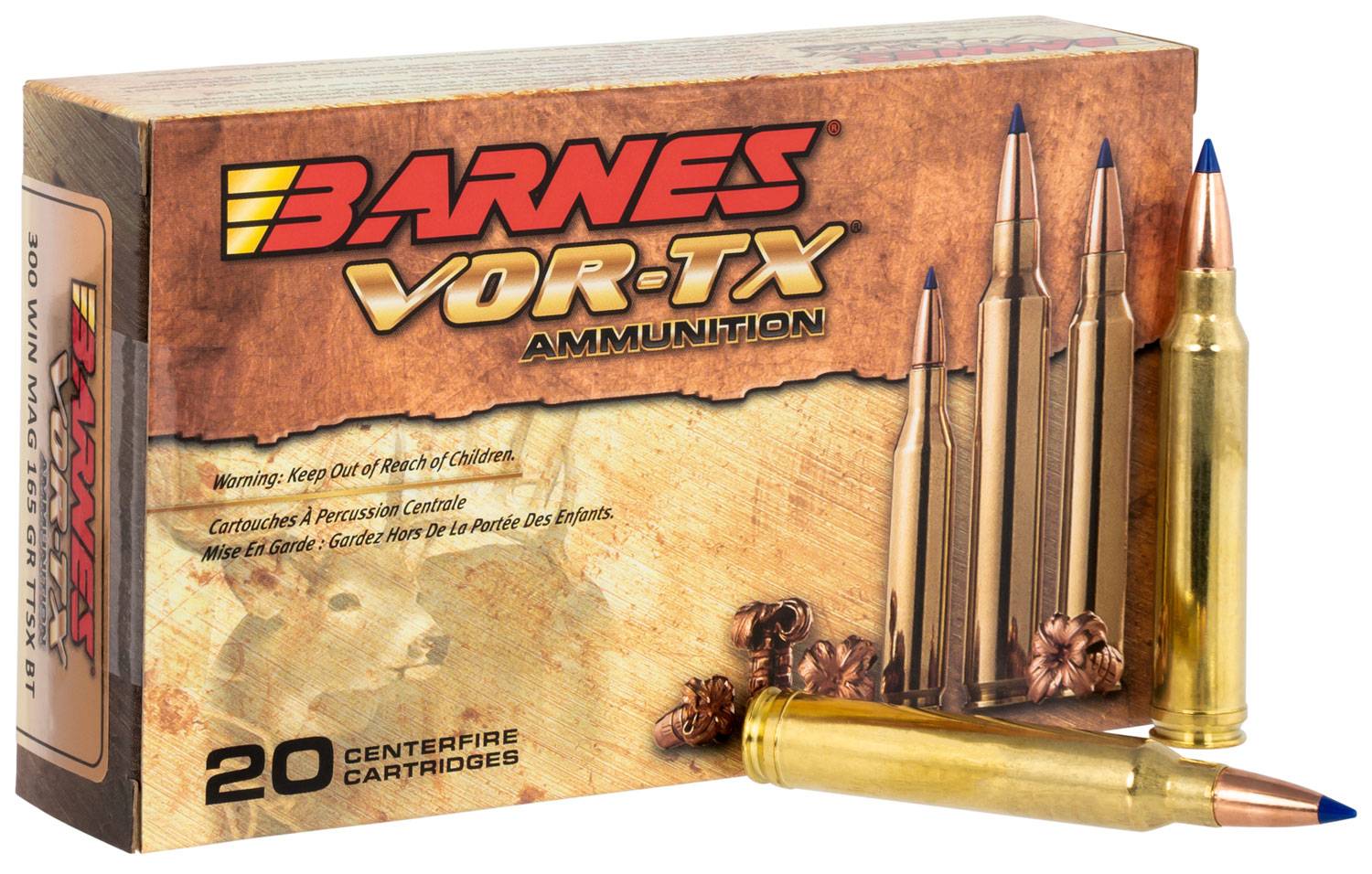 Barnes Bullets VOR-TX Rifle 300 Win Mag 165 Gr Tipped TSX Boat Tail 20 ...