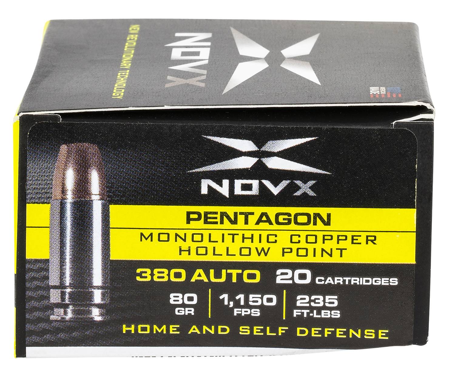 NovX 380CP8020 Pentagon 380 ACP 80 Gr Monolithic Copper Hollow Point 20 ...