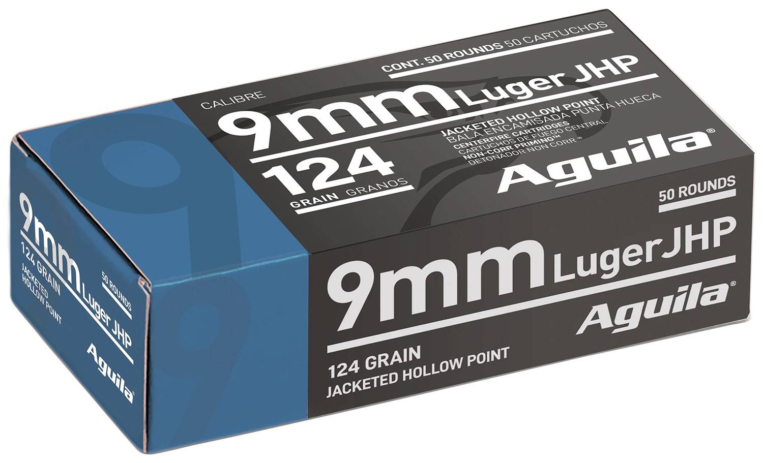 Aguila Mm Luger Gr Jhp Per Box Bfam Utah Inc