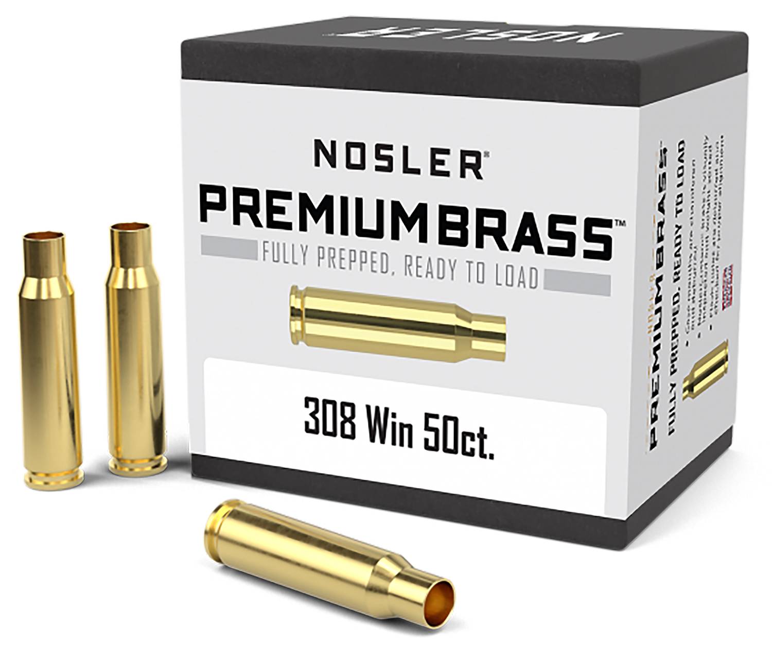 Nosler 308 Win Unprimed Rifle Brass 50 Per Box | BFAM Utah Inc