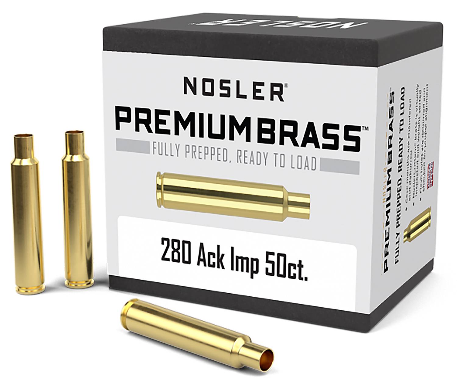 Nosler 280 Ackley Improved Unprimed Rifle Brass 50 Per Box | BFAM Utah Inc