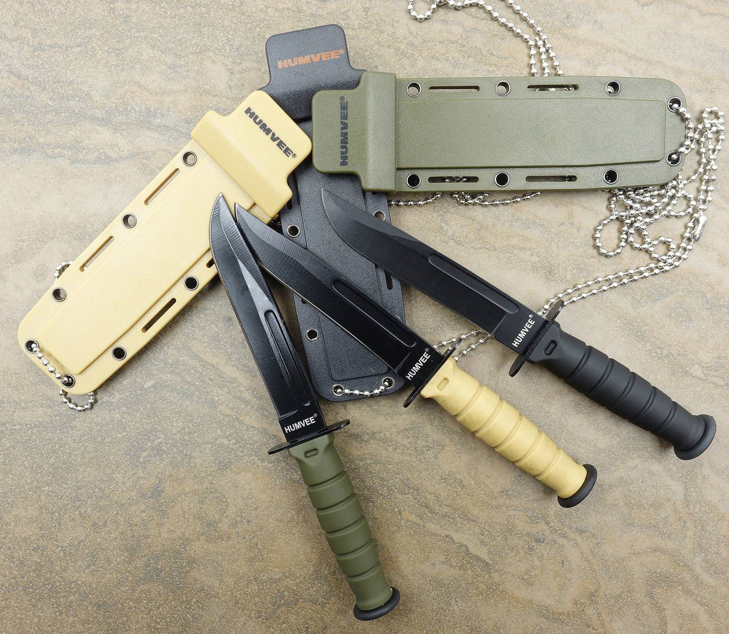 Humvee Adventure Gear HMVDBUSMC Humvee Combat Knife Display 3.5