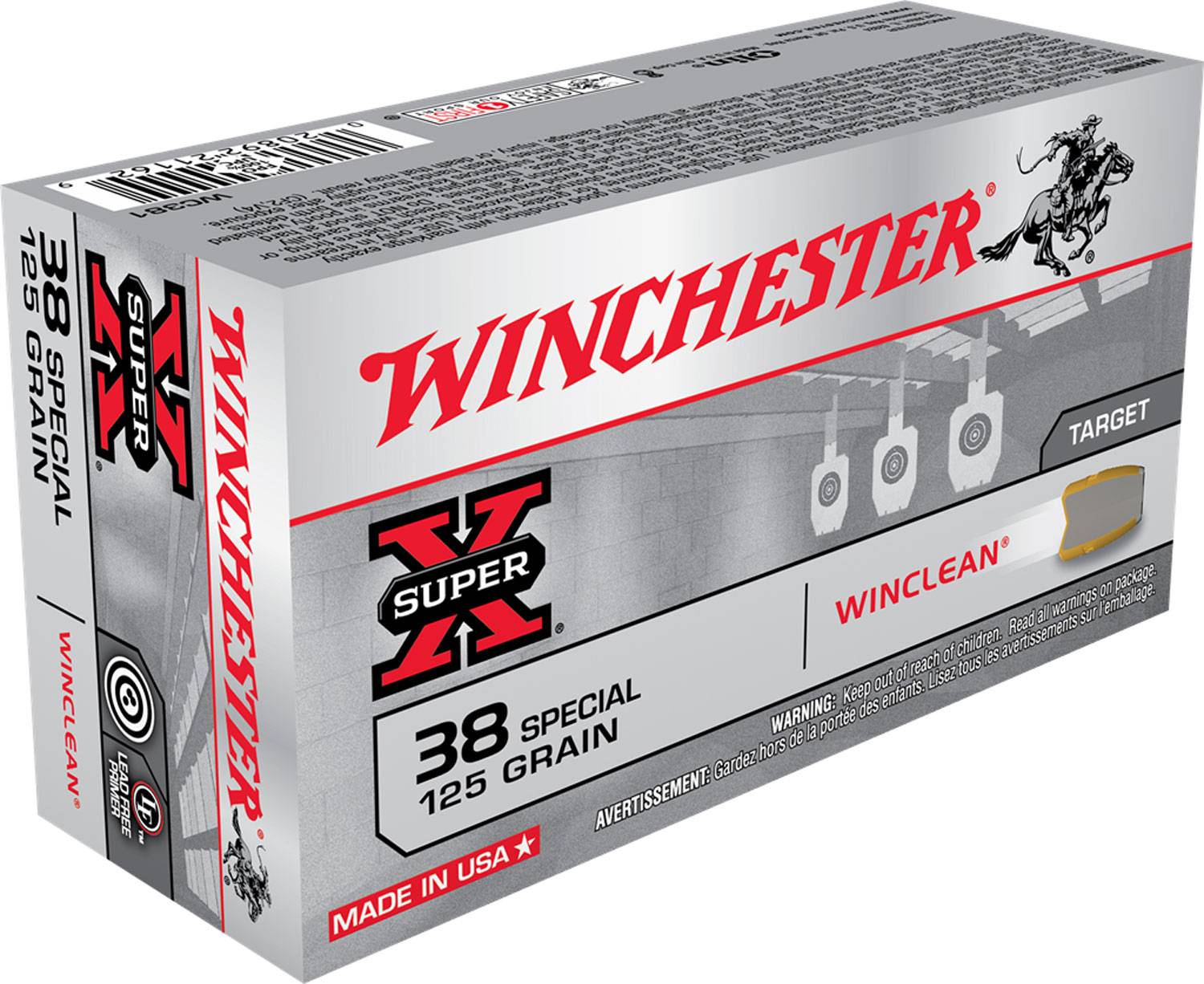 Winchester Super X 38 Special 125 Gr Winclean Brass Enclosed Base 50 ...